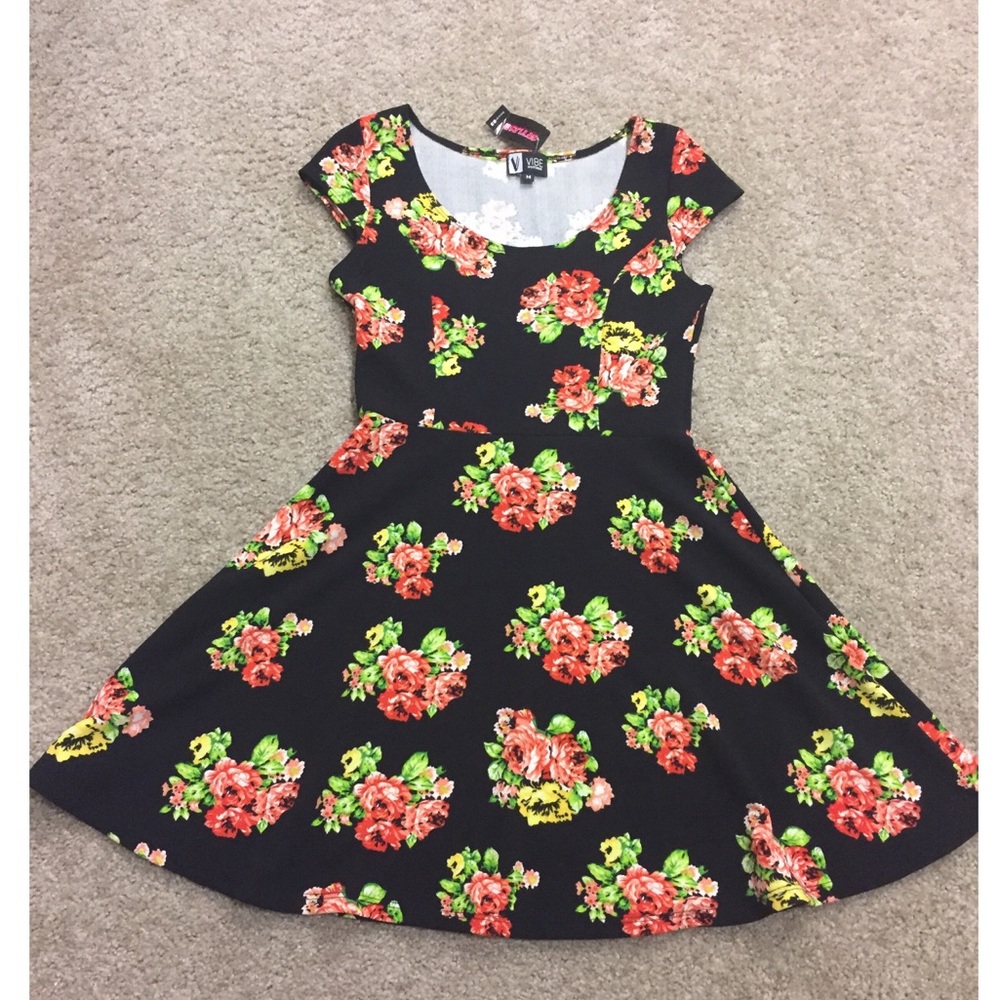 Floral black dress